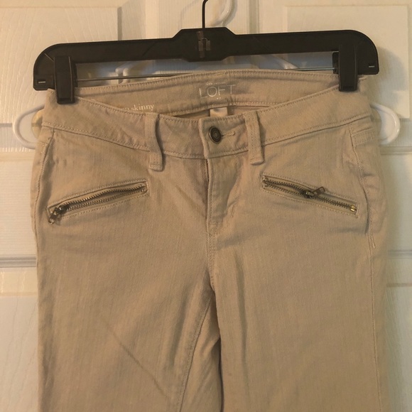 LOFT Tan Textured Skinny Jeans - Picture 2 of 4